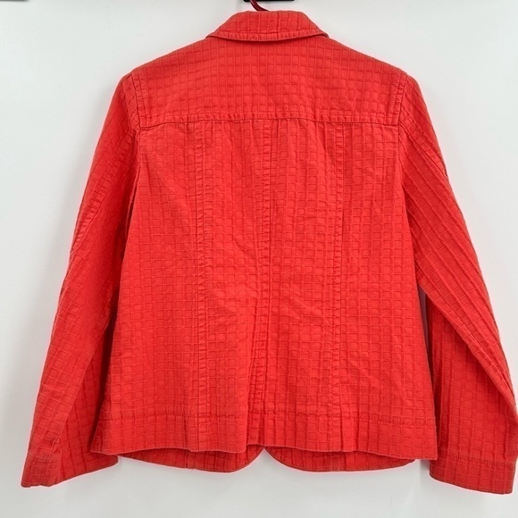 Coldwater Creek Women’s Red Orange Cotton Textured Jacket Size 8P - Picture 2 of 11